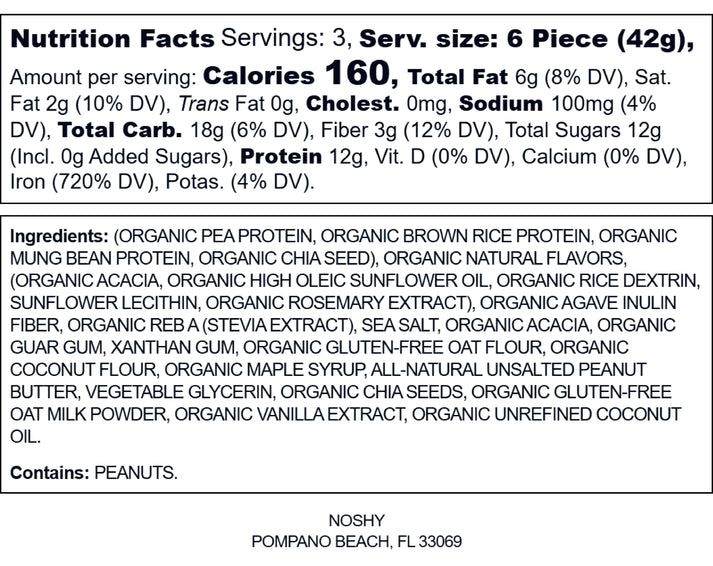 Ingredient list for Nutty Nosh Protein Poppers